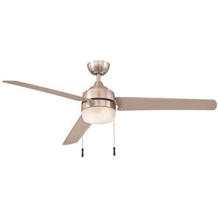 Carrington 60 In. Indoor/Outdoor Fan With LED Dome Light Kit Brushed Nickel With Silver Blades